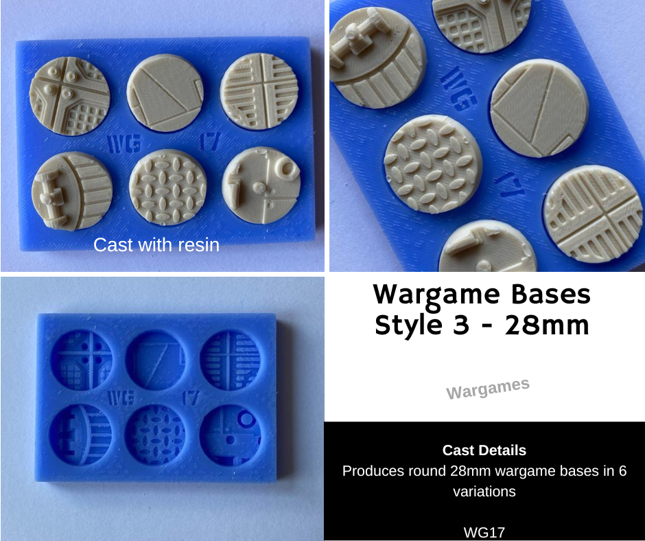 WG17 Wargame 28mm Bases mould Style 3 - Wargame scenery