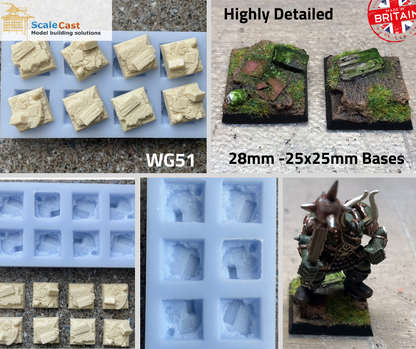 Wargaming 28mm Bases casting mould WG51 - Style 2