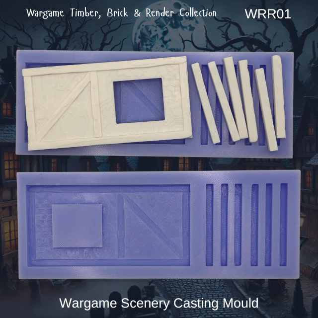 Wargame Building Mould, Render & Brick Hollow Building Sections - WRR01