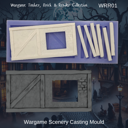 Wargame Building Mould, Render & Brick Hollow Building Sections - WRR01