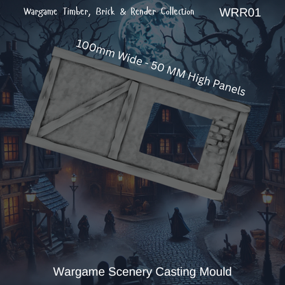 Wargame Building Mould, Render & Brick Hollow Building Sections - WRR01