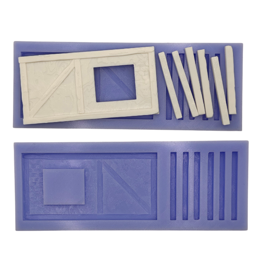 Wargame Building Mould, Render & Brick Hollow Building Sections - WRR01