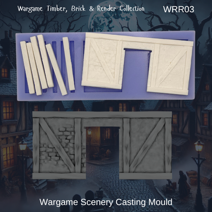 Wargame Building Mould, Render & Brick Door Sections - WRR03