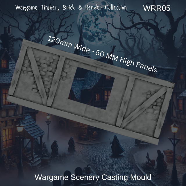 Wargame Building Mould, Render & Brick 120mm Sections - WRR05