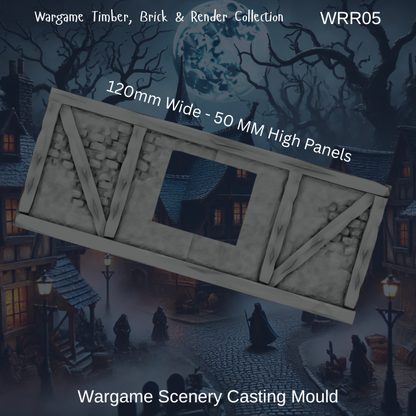 Wargame Building Mould, Render & Brick 120mm Sections - WRR05