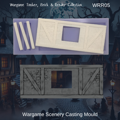 Wargame Building Mould, Render & Brick 120mm Sections - WRR05