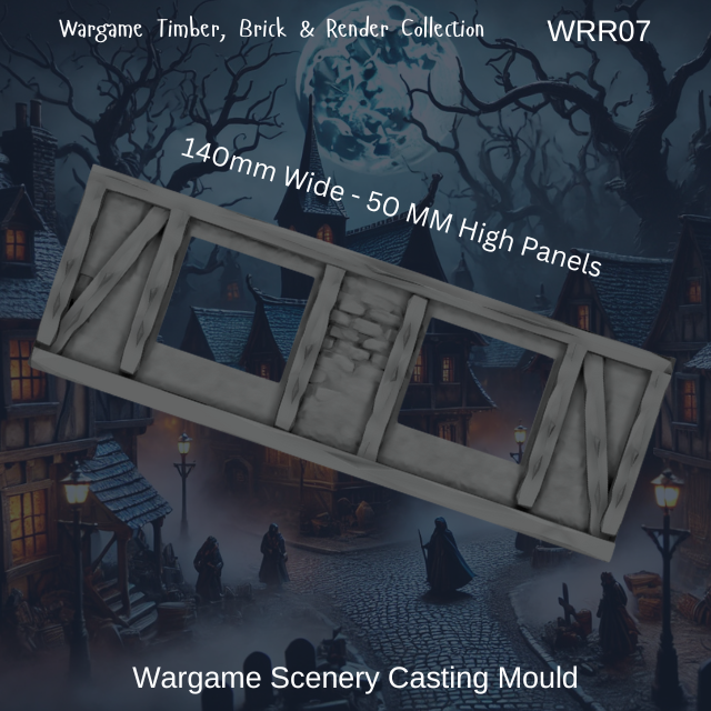 Wargame Building Mould, Render & Brick 140mm Sections - WRR07