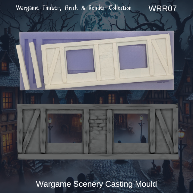 Wargame Building Mould, Render & Brick 140mm Sections - WRR07