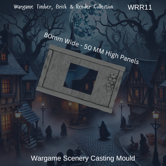 Wargame Building Mould, Render & Brick 80mm Section - WRR11