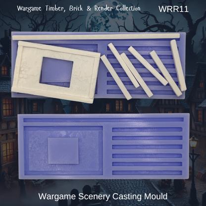 Wargame Building Mould, Render & Brick 80mm Section - WRR11
