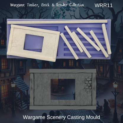 Wargame Building Mould, Render & Brick 80mm Section - WRR11