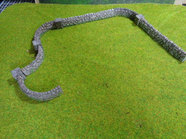 DT39 Country Walling Curved Sections - Model Railway Scenery OO Scale