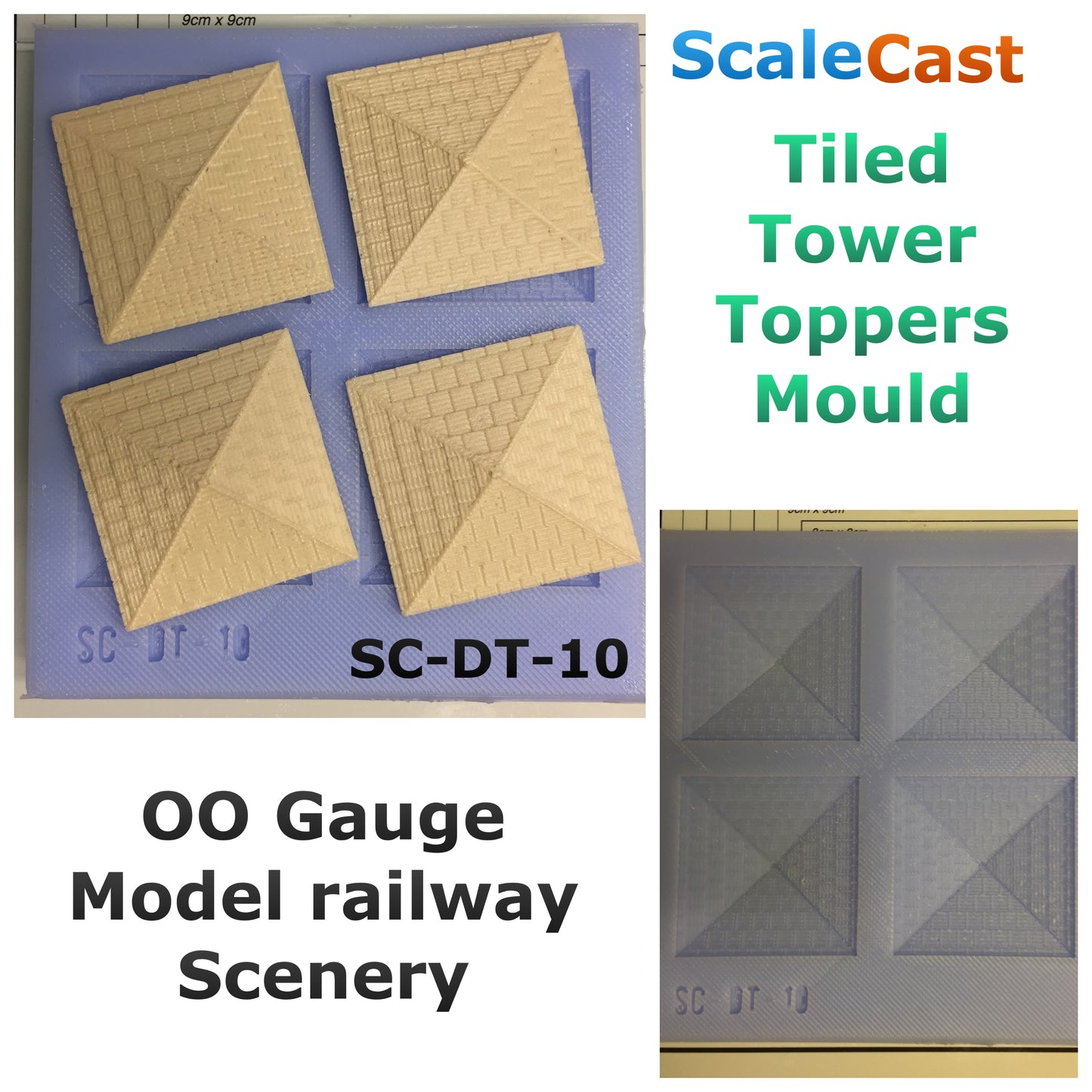 DT10 Tower Roof Toppers Fine edge Mould - Railway Scenery Clearance