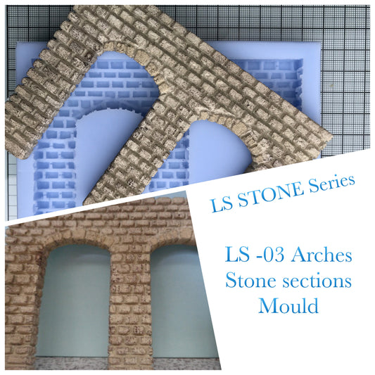 LS03 Lineside Stone Walling Arch Sheet Mould - For Model Railways