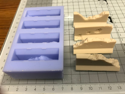 WG10 Jersey Barriers War torn - for Wargame scenery