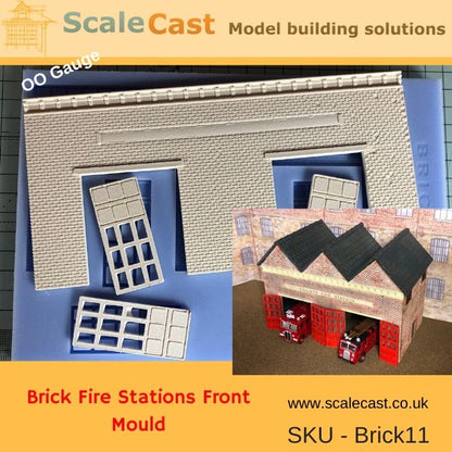 Model Railway Brick Fire Station Front Mould - BRICK11