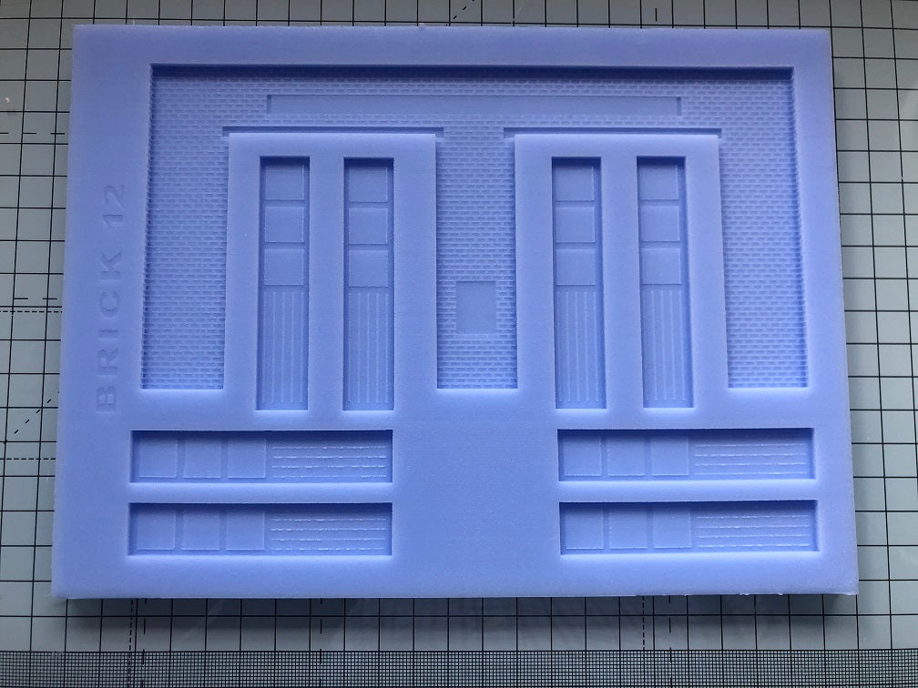 Model Railway Brick Bus Garage Front Mould - BRICK12