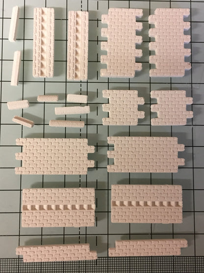 Model Railway Brick Half & Fancy Tiles - BRICK07