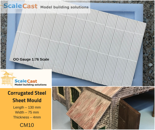 CM10 Corrugated Steel Sheet Mould For model railway scenery