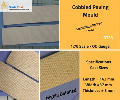 Cobbles Casting Kit - 2 Mould set for OO Gauge Model Railway Scenery DT53-DT54