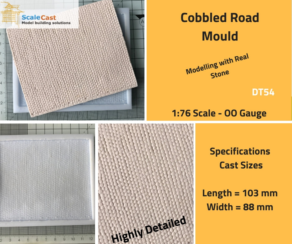 Cobbles Casting Kit - 2 Mould set for OO Gauge Model Railway Scenery DT53-DT54