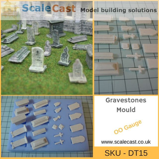 DT15 Model Railway Gravestones Mould OO Gauge