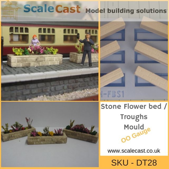 DT28 Stone Troughs Detailing Mould - For model railway scenery