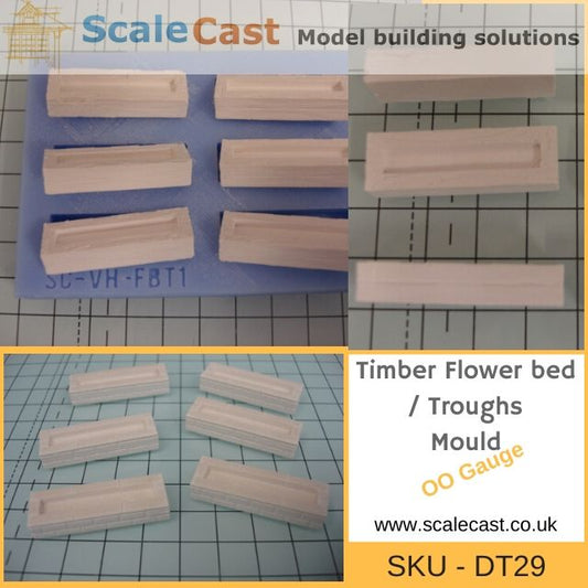 DT29 Timber Troughs Detailing Mould - For model railway scenery