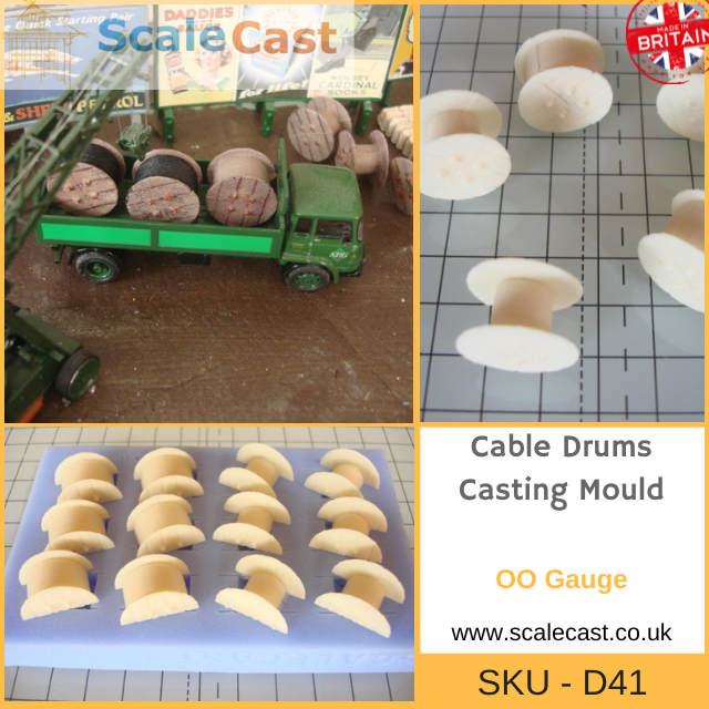 Cable Drums Casting Mould - DT41 - Model Railway Scenery