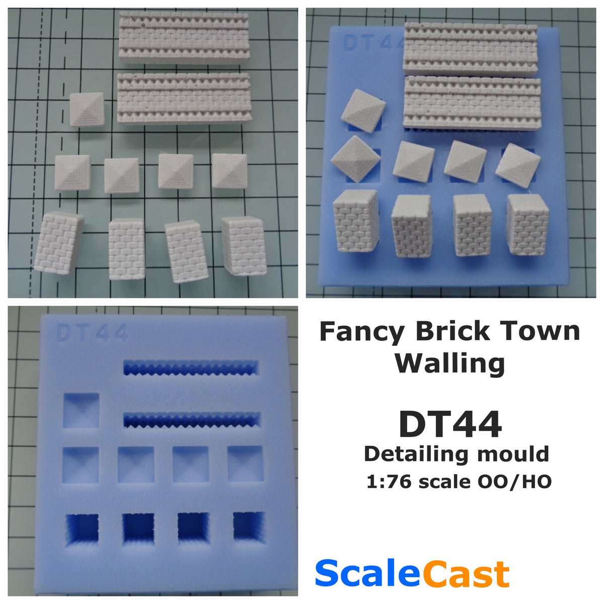 DT44 Fancy Brick Walling - Model Railway Scenery Mould – ScaleCast