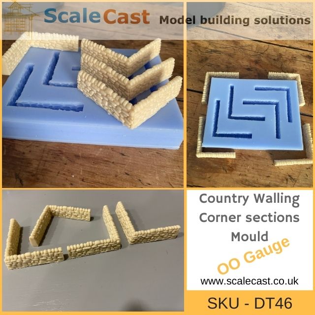 DT46 Country Walling Corners - Model Railway Scenery Mould