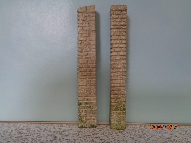 LS07 Lineside Stone Walling Straight Corner Abutments - For Model Railway Scenery