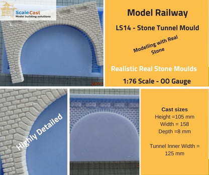 LS14 Lineside Stone Double Tunnel Mould - For Model Railway Scenery