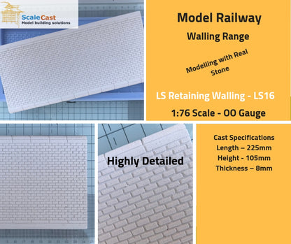 LS16 Lineside Retaining wall Sheet Mould - For Model Railways