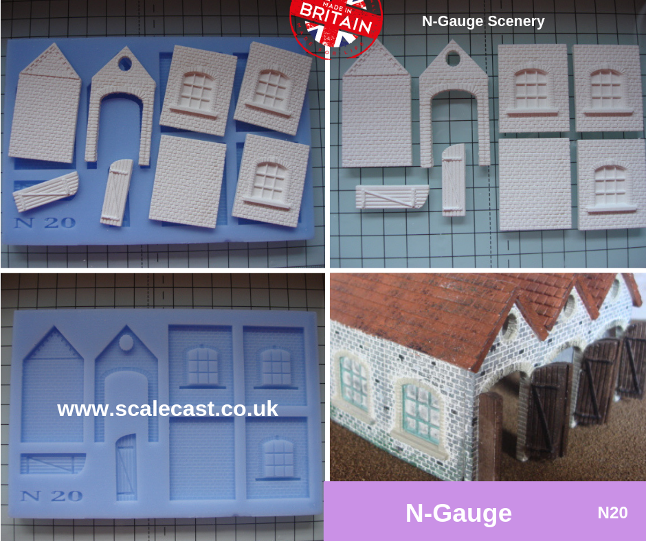 N Gauge Engine Shed KIT Mould NK01 - For Model Railway Scenery