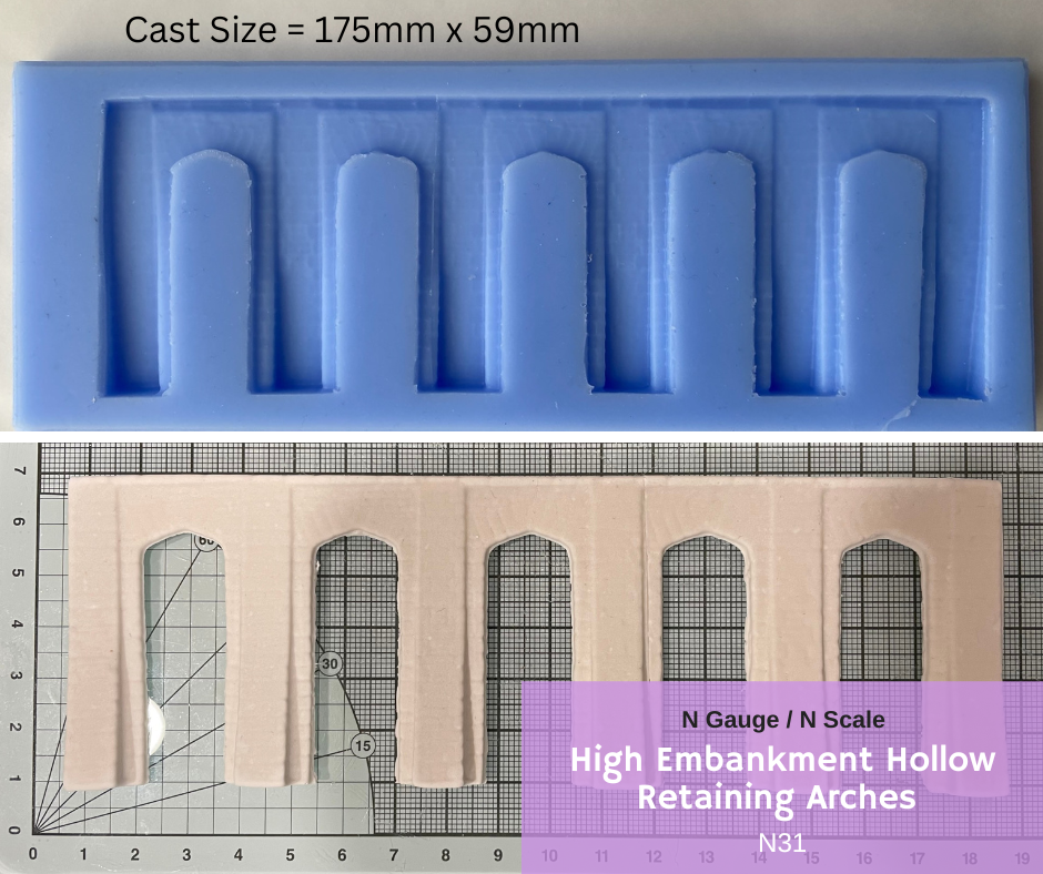 N31 N-Gauge High Embankment Hollow Retaining Arches - New2023