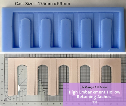 N31 N-Gauge High Embankment Hollow Retaining Arches - New2023