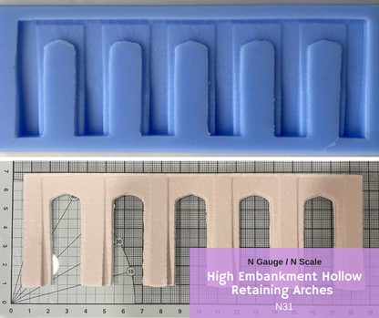 N31 N-Gauge High Embankment Hollow Retaining Arches - New2023