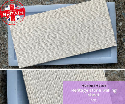 N32 N-Gauge Heritage stone walling sheet mould - N Scale