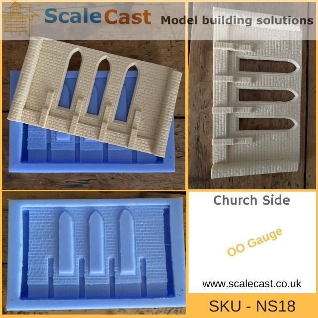 Stone Buildings NS18 Church Side - Model Railway Scenery OO Gauge