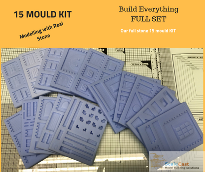 Stone Buildings full 15 Mould set - KIT 04 - Model Railway Buildings Kit