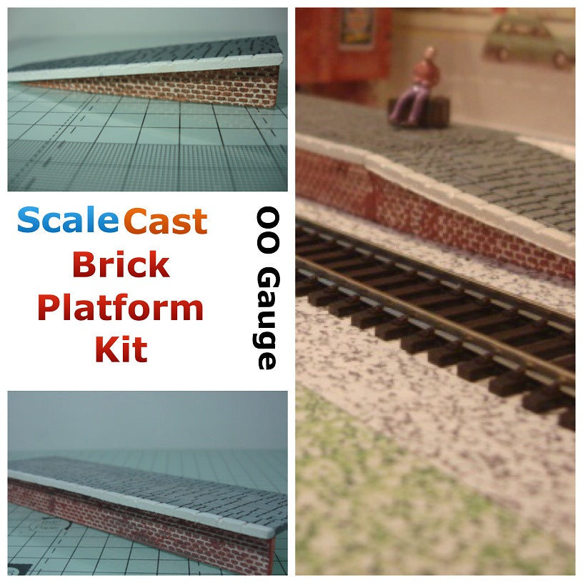 Model Railway Full Platform Kit PL01 - Brick Wall Finish 2 mould kit