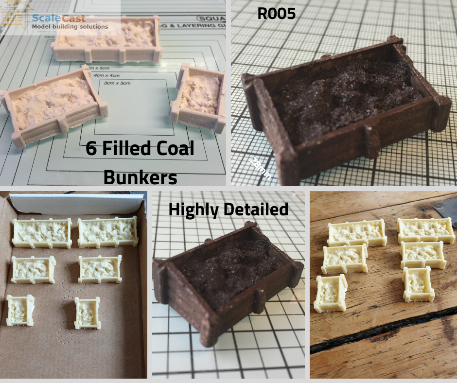 Filled Coal Bunkers - R005 - OO Gauge Scenery