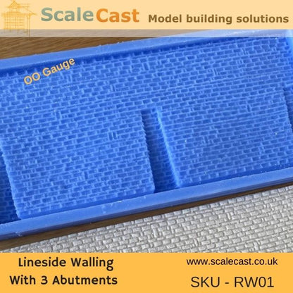 RW01 Model Railway lineside walling with 3 Abutments