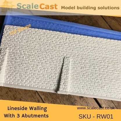 RW01 Model Railway lineside walling with 3 Abutments