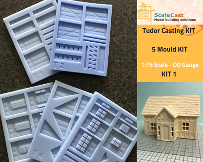 Tudor Building KIT - 5 Mould Set - OO Gauge