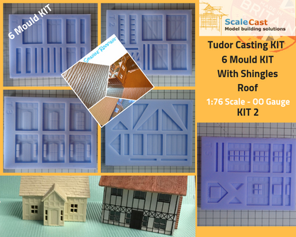 Tudor FULL 6 Mould kit including Shingles Roof - OO Gauge