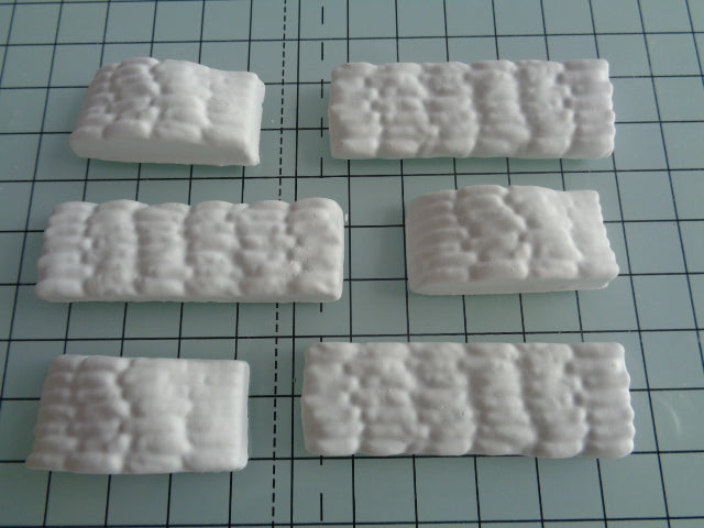 WG07 Wargame Medium sandbags flat and Curved Sections