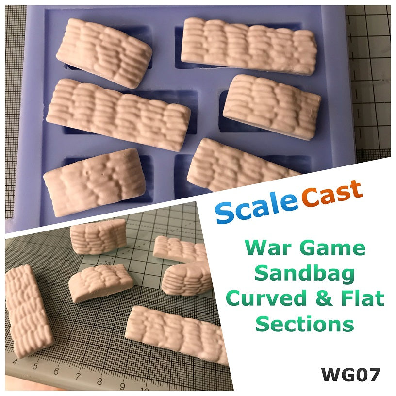 WG07 Wargame Medium sandbags flat and Curved Sections