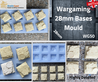 Wargaming 28mm Bases casting mould WG50 - Style 1